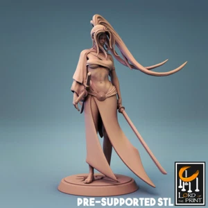 Miniatura de luchador samurai humano femenino D&D DnD - Imagen 1 de 1