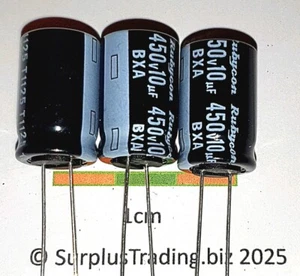 Rubycon BXA Radial Electrolytic Capacitor 10µF 450V 105°C (Pk of 3) - Picture 1 of 2