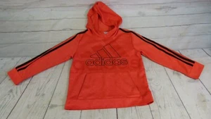 adidas Kids Orange Hoodie Three Stripes Logo Front Size XS (7) - Picture 1 of 8