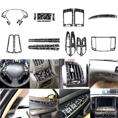 30Pcs Forged Carbon Fiber Kits Full Interior Trim Cover For Infiniti G25 G37 Q60 - Image 1 of 4