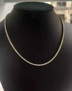 Tennis-Halskette 3,50 ctw Lab Grown Diamant 14 kt Gelbgold 16 Zoll - Bild 1 von 2