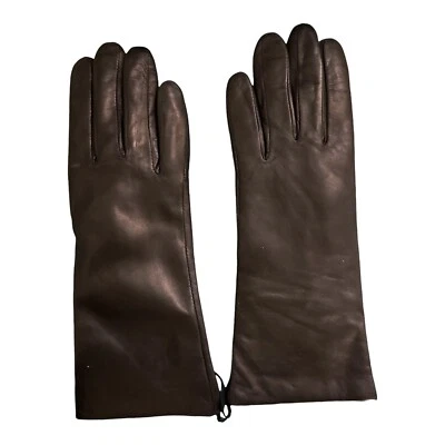 Guantes de cuero marrón vintage Guder Italia para mujer 6,5 forro 100 % cachemir de lujo Foto 1 de 4