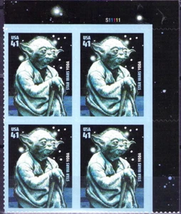 US Yoda 41c Stamp Plate Block of 4 Scott #4205 - Picture 1 of 1