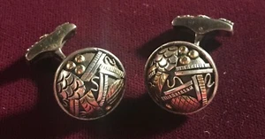 RARE JOHN HARDY 18K GOLD & STERLING SILVER DESIGNER CUFFLINKS - Picture 1 of 6