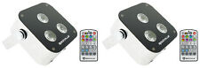 (2) Rockville MINI RF3 RGBWA + UV DMX DJ/Party DEL lumières de lavage + 4-Ch. Télécommande RF Par
