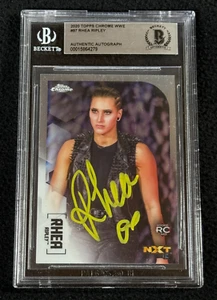 Rhea Ripley Signed 2020 Topps Chrome WWE Rookie Card #97 Beckett Certified - Bild 1 von 2