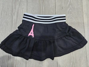 Justice Black White Sequin Tiered Scooter Skirt Elastic Waist 8 - Picture 1 of 9