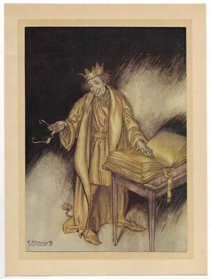 Antiguo libro de maravillas de Arthur Rackham de 1922 con punta impresión en color rey fantasía  Foto 1 de 2