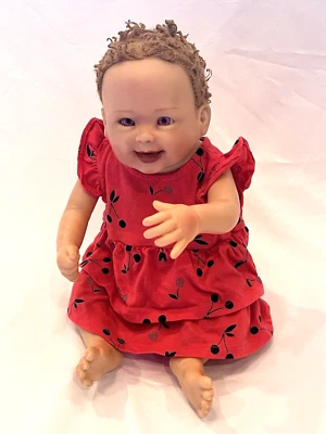 ADG Ashton Drake Linda Murray Niña Bebé Real Muñeca Silicona Cuerpo Púrpura Ojos Despertar Foto 1 de 4