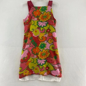 Maggie Breen Too Floral Dress Retro 60s Style Colorful Sleeveless Size 16 - Picture 1 of 6