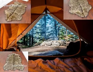 3' x 5' Camping Tent Rug Warm Pelt Synthetic Wolf Fur - Picture 1 of 4