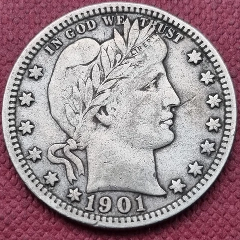 1901 Barber Quarter 25c Better Grade #55834 Cover