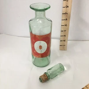 Vintage Glass Green Old Fitzgerald Decanter Bottle 1960's Vintage - Picture 1 of 10
