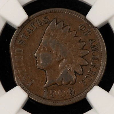 1900 1c Indian Cent Mint Error Straight Clipped Planchet - NGC F 15 BN - X5861 - Image 1 of 4