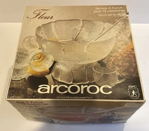 Juego de ponche vintage ARCOROC Fleur by Arc France para 12 - Imagen 1 de 9