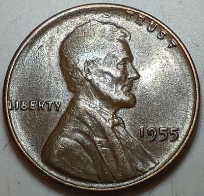 1955 Lincoln Wheat Cent Missing IN GOD WE Strike Through Error - Image 1 of 4