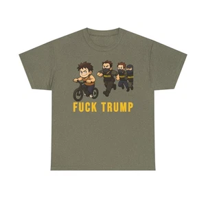 anti Trump shirt anti maga tee anti trump tee round neck cotton short sleeve Tee - Picture 1 of 45