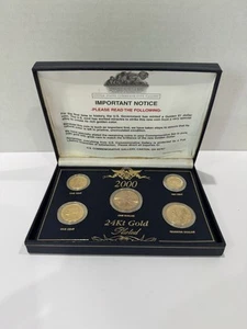 Vintage 2000 U.S. Commemorative Gallery 5 Pc 24k GOLD Plated COIN SET - Picture 1 of 4