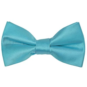 Pre Tied Turquoise Boys Bow Tie Age 8-11 Wedding Christening Prom Dickie Bow - Picture 1 of 2