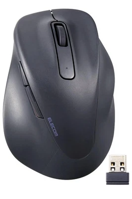 ELECOM EX-G 2.4GHz Silent Wireless Mouse, M, Black, M-XGM30DBSKBK - Image 1 of 4