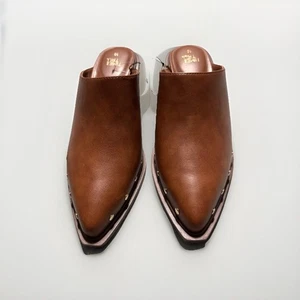 Time And Tru Women’s Block Heel Mule Brown Clogs Size 9 With Studs New With Tags - Picture 1 of 8