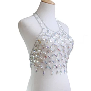 Mode Körper Kette Crossover Harness Sommer Bikini Brust Halskette Schmuck - Bild 1 von 7