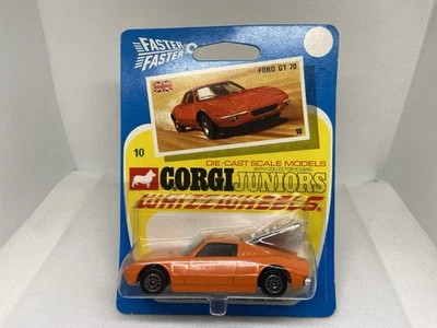 vintage-corgi juniors whizzwheels-ford gt 70 orange-sealed on card-#10 - Image 1 of 4