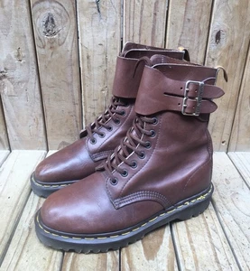 🔥VTG Dr. Martens Brown strappy Men’s Leather Lace Up Boots Sz UK 6 Us 7 EUR 39 - Picture 1 of 24