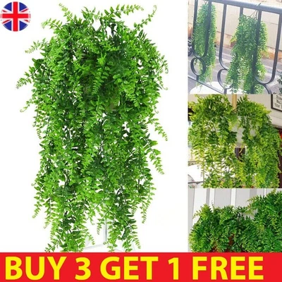 Artificial Plant Hanging Fake Macrame In Pot Fern Succulent Plant Green Trailing - Image 1 of 4