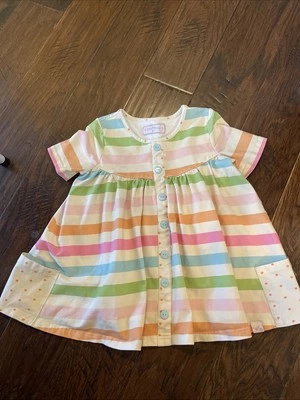 Sweet Honey Striped Tunic Top With Polkadot Pockets 8Y - Image 1 of 4