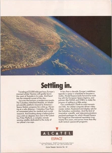 Alcatel Espace 1989 Vintage Space Exploration Print Ad Europe NASA - Bild 1 von 1