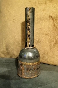 Vintage Modern MCM Hand Made Metal Round Vase Welding Brutalist Small - Picture 1 of 13