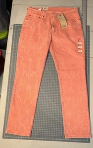 Levi's 511 stretch Jeans- NEW- levis Floral Hawaiian style Rose Pink - Picture 1 of 17