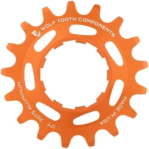 Wolf Tooth 17t Aluminum Single Speed Cog - Lightweight 7075-T6, Orange for HG - Picture 1 of 1