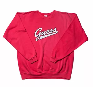 Vintage Guess USA Men's Red Spell Out Crew Neck Sweater Size XLarge - Picture 1 of 5