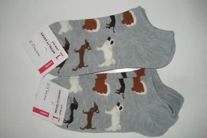 Ladies Novelty Low Cut Socks Shoe SIZE 4-10 Dogs Set of 2 Gray - Picture 1 of 1