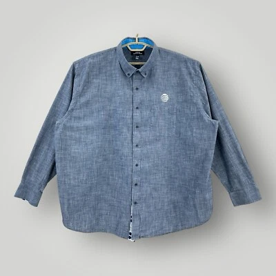 Lands End Outfitters Blue Chambray Button Down Shirt Mens 3XL Company Logo - Image 1 of 4
