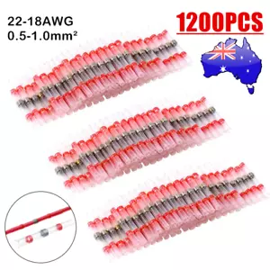 1200Pcs Waterproof Solder Sleeve Heat Shrink Seal Wire Connectors Butt Terminals - Picture 1 of 12