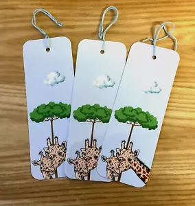 3x Bookmarks Giraffe Birthday /Christmas/ Party /Teacher/ Filler/ Gift Book Club - Picture 1 of 1