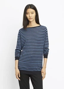 NWT $245 Vince Oversized Striped Pullover Sweater V391877034 cashmere silk XS - Picture 1 of 5