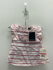 Andy/Evan SIZE 3-6M White Pink/Blue Stripe Girl's 2pc - Picture 1 of 3
