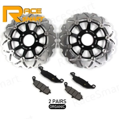 For Suzuki SV650 SV650S 1999 2000 2001 2002 Front Brake Disc Rotors Organic Pads - Image 1 of 4