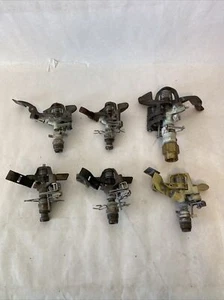Lot Of 6 Brass Impact Sprinklers. Rain Bird PJ Orbit Jet Vintage - Picture 1 of 15