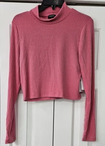Originality-Dillards, Pink, Mock Neck, L/S Crop Top XL. NWT (33) - Picture 1 of 7
