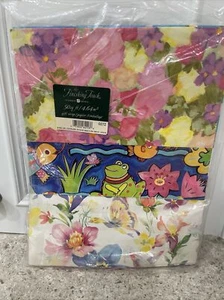 VTG Gift Wrap Paper American Greetings Butterfly Flowers Frogs Birthday Garden - Picture 1 of 4
