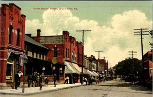 GROVE CITY PENNSYLVANIA NORTH BROAD STREET ALTE POSTKARTE ANSICHT - Bild 1 von 2