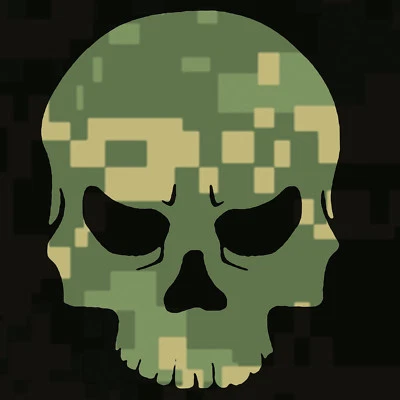 Pegatina de calavera de camuflaje - Calcomanía de calavera de camuflaje - Elige el tamaño del patrón Foto 1 de 2