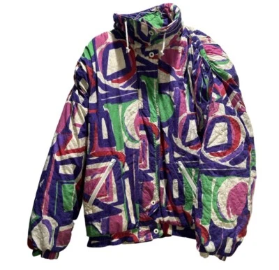 Chaqueta de esquí vintage Fila Magic Line para mujer talla 10 púrpura, rosa, verde, crema Foto 1 de 4