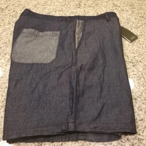 NWT Men's Armani Exchange BERMUDA  Navy Blue Denim 30 32 33 34 36 38 Linen 0014 - Picture 1 of 3