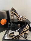 Ladies Karen Millen Animal Print Zebra Print Shoes Size 4 U.K. (37) NEW